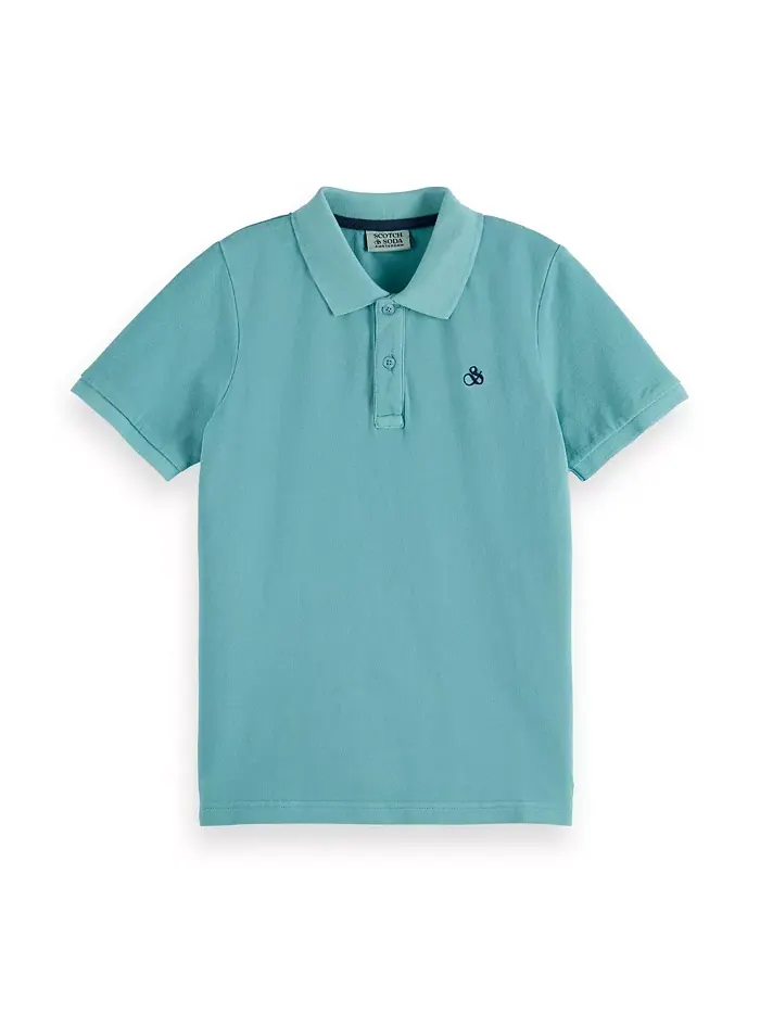 Детская и подростковая поло из пике с эффектом garment dye SCOTCH & SODA