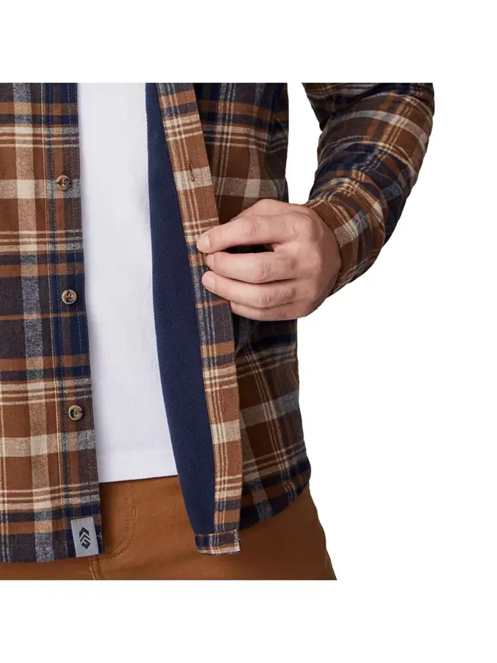 Мужская фланелевая рубашка Easywear II с флисовой подкладкой Free Country — изображение 3 из 6, коричневый