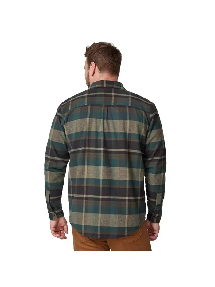 Мужская фланелевая рубашка Easywear II с флисовой подкладкой Free Country — изображение 3 из 3, зеленый