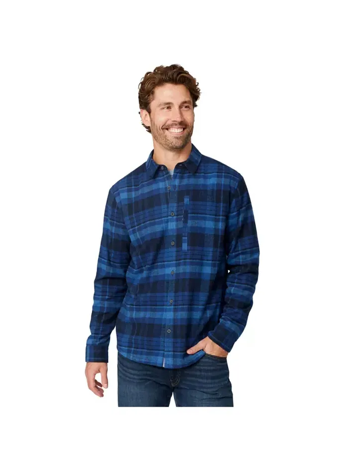 Мужская фланелевая рубашка Easywear II с флисовой подкладкой Free Country — изображение 1 из 3, синий