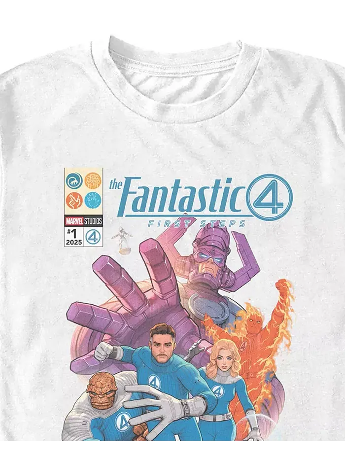 Мужская футболка Fantastic 4 First Steps с длинным рукавом Fifth Sun — изображение 2 из 3, белый