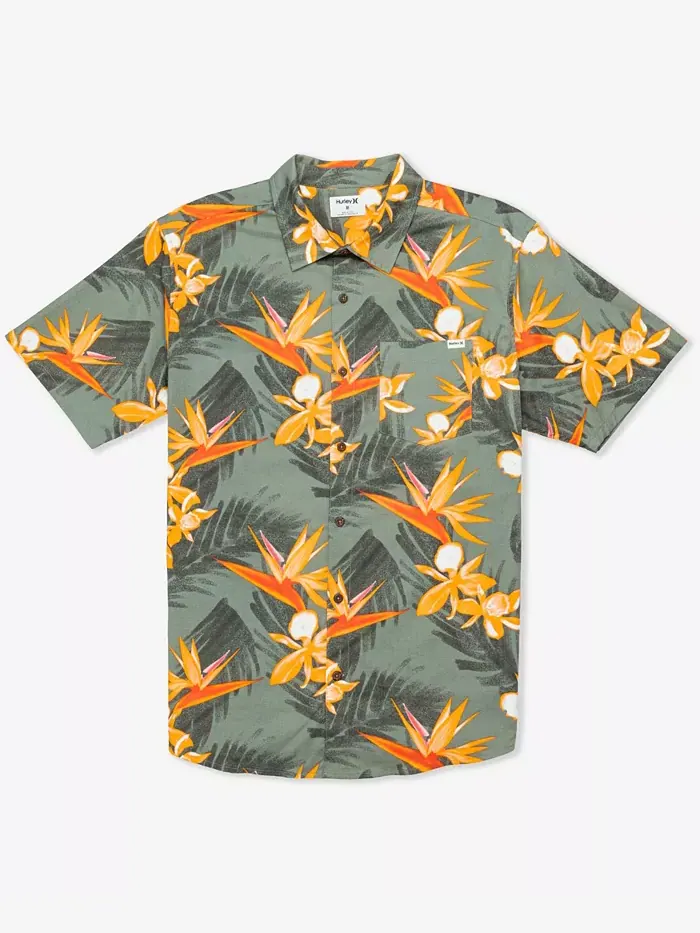 Мужская рубашка с коротким рукавом Oao Lido Stretch Hurley — изображение 3 из 4, кость