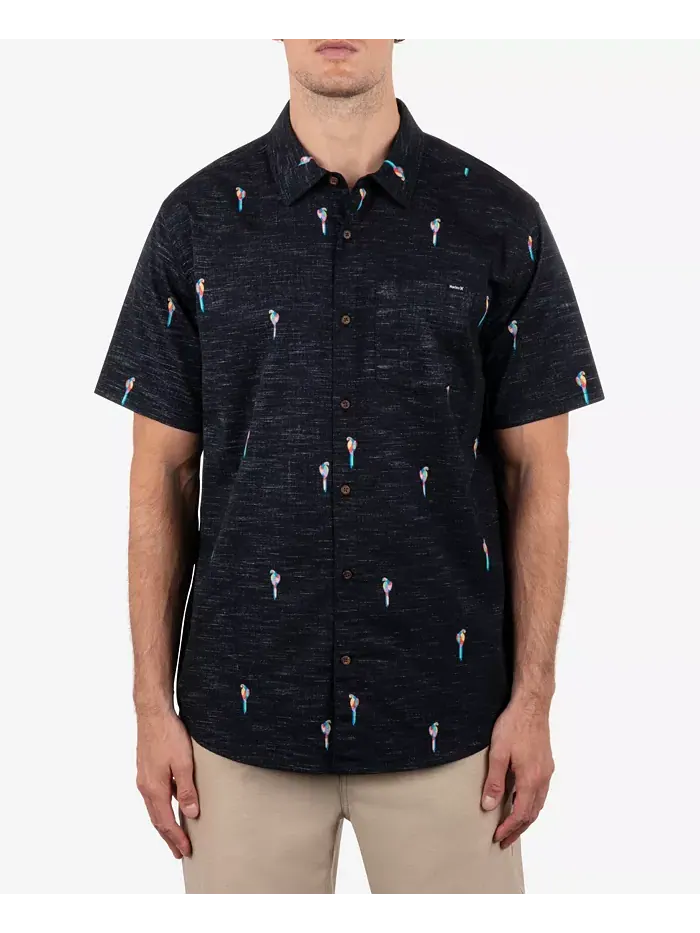 Мужская рубашка с коротким рукавом Oao Lido Stretch Hurley — изображение 1 из 8, черный