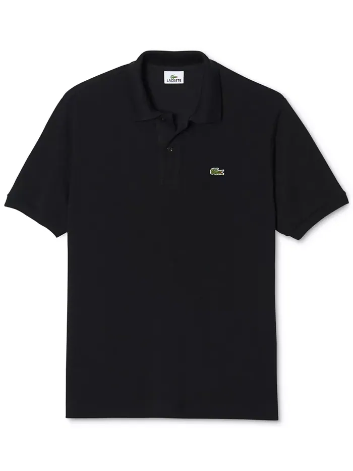 Футболка поло Lacoste L.12.12 мужская короткий рукав, классическая — изображение 3 из 3, черный