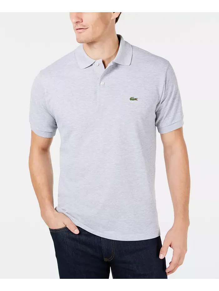 Рубашка Lacoste, мужская, Classic-Fit, пике — изображение 1 из 1, серебряный