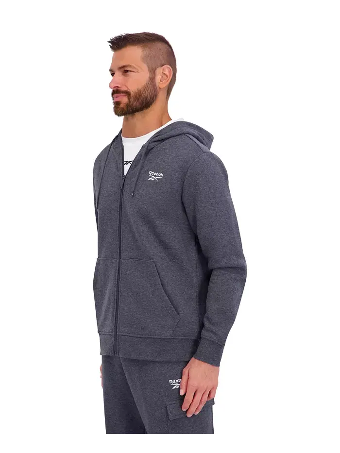Мужская худи с молнией из флиса Regular Reebok — изображение 3 из 3, серый