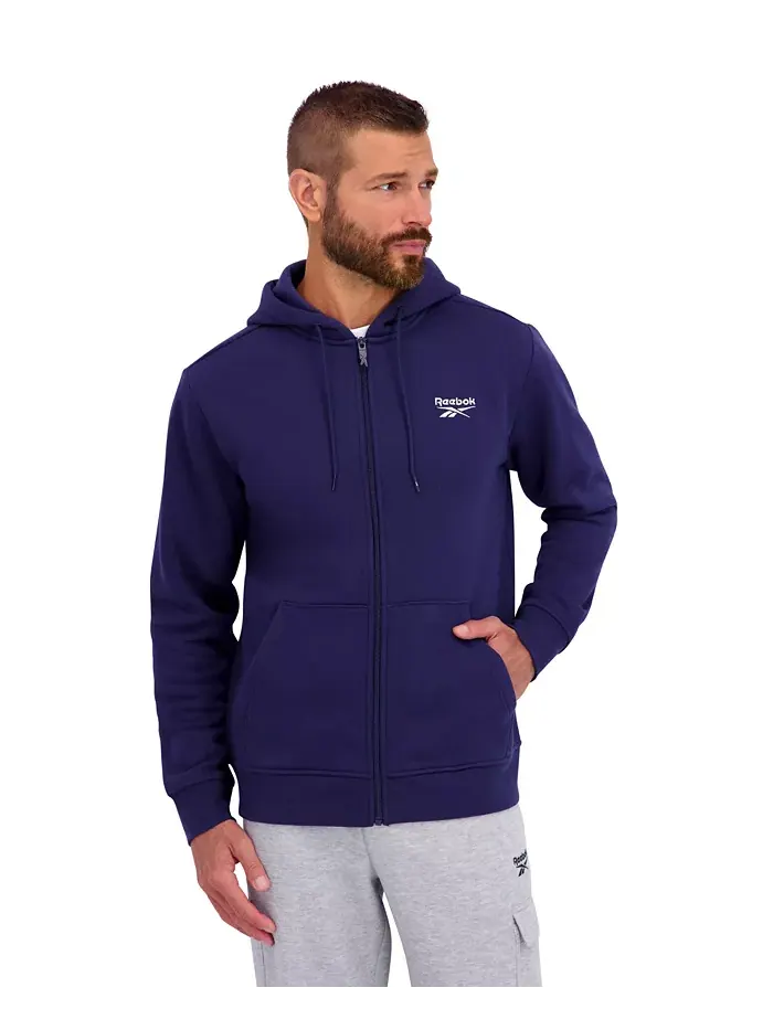 Мужская худи с молнией из флиса Regular Reebok — изображение 1 из 3, синий