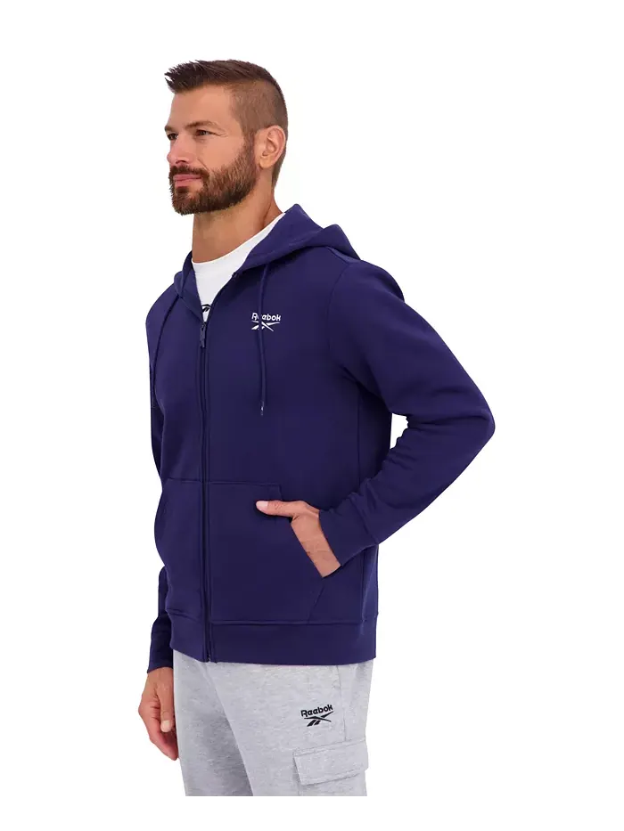 Мужская худи с молнией из флиса Regular Reebok — изображение 3 из 3, синий