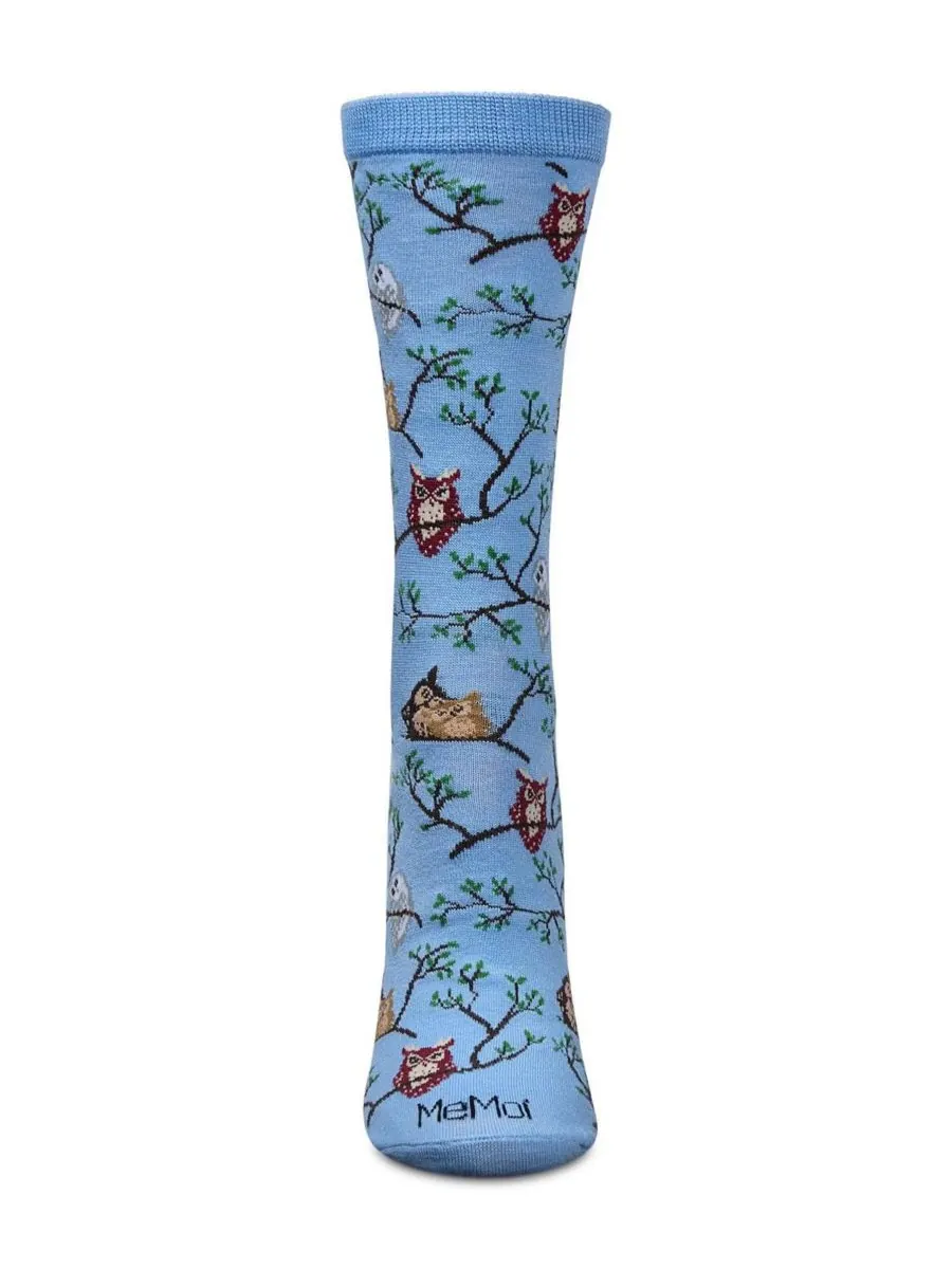 Женские носки Owls Crew Socks MeMoi — изображение 2 из 3, светлый синий
