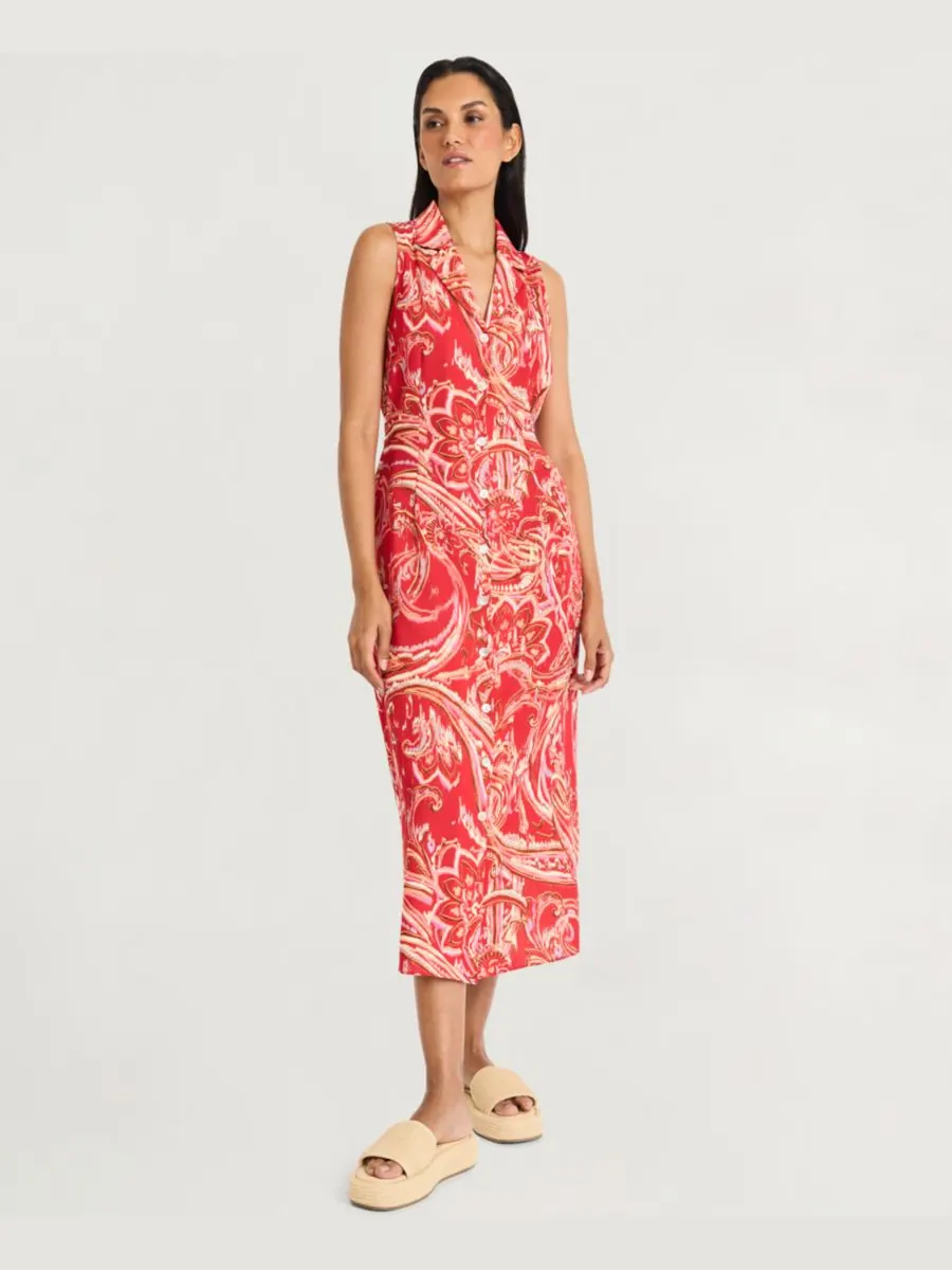 Женское миди-платье с принтом The Good Journey — розовый