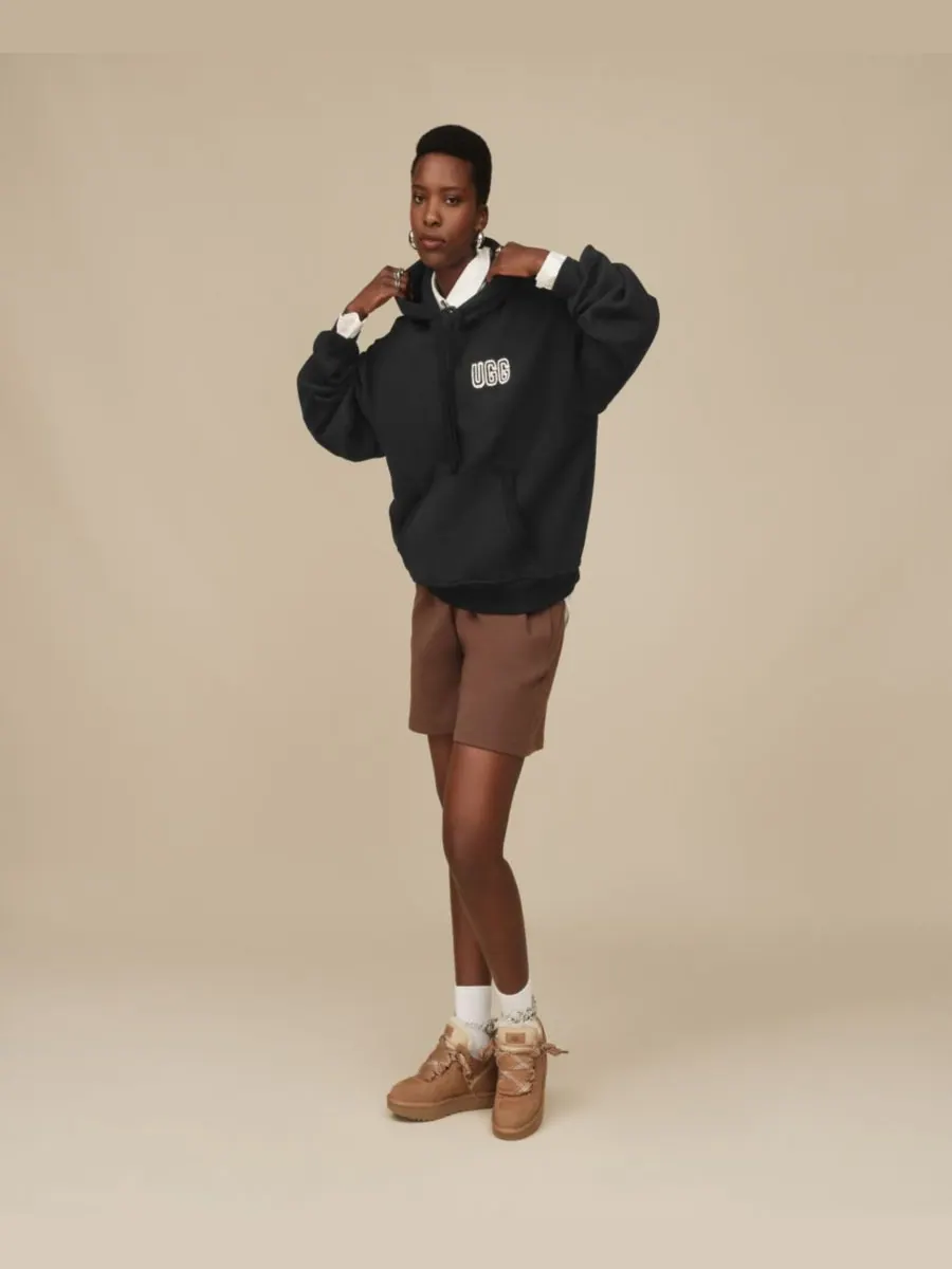 Женская толстовка UGG оверсайз с графическим принтом UGG — изображение 2 из 5, черный