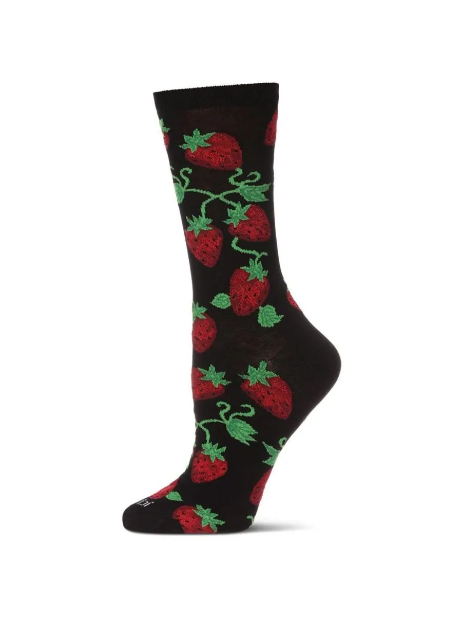 Женские носки Strawberry Vines MeMoi — изображение 1 из 3, черный