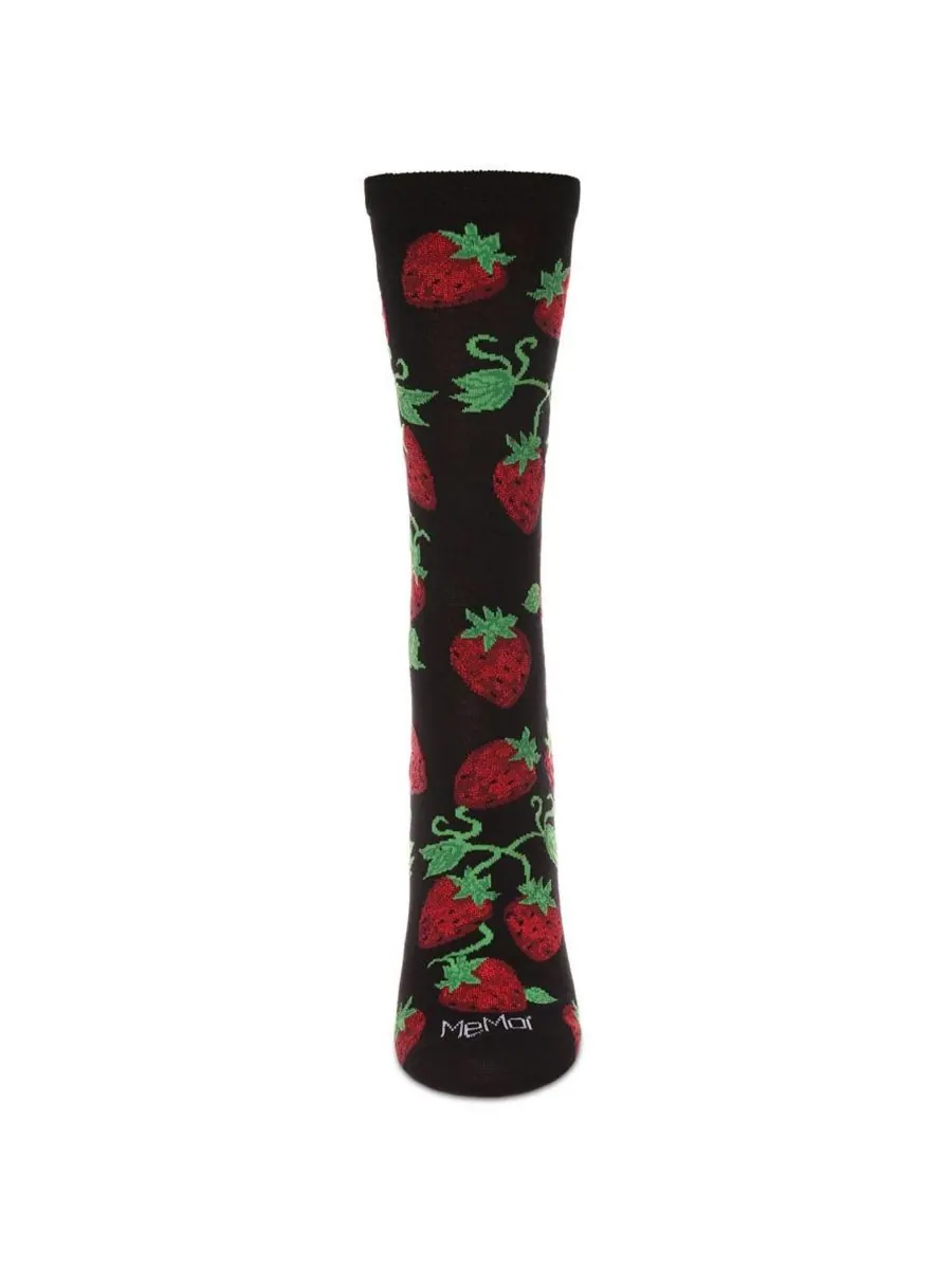 Женские носки Strawberry Vines MeMoi — изображение 2 из 3, черный