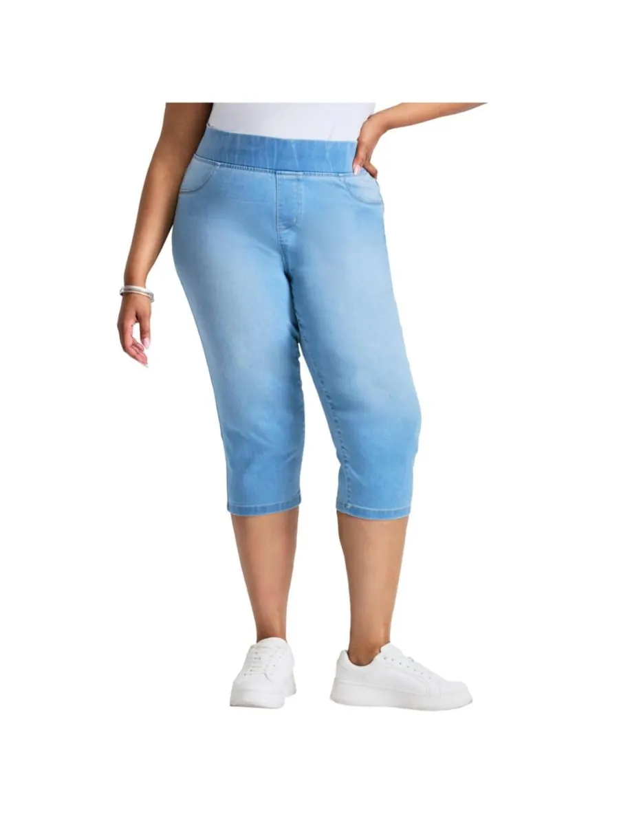 Женские укороченные джинсы Butter Denim Pull On AVENUE — серый