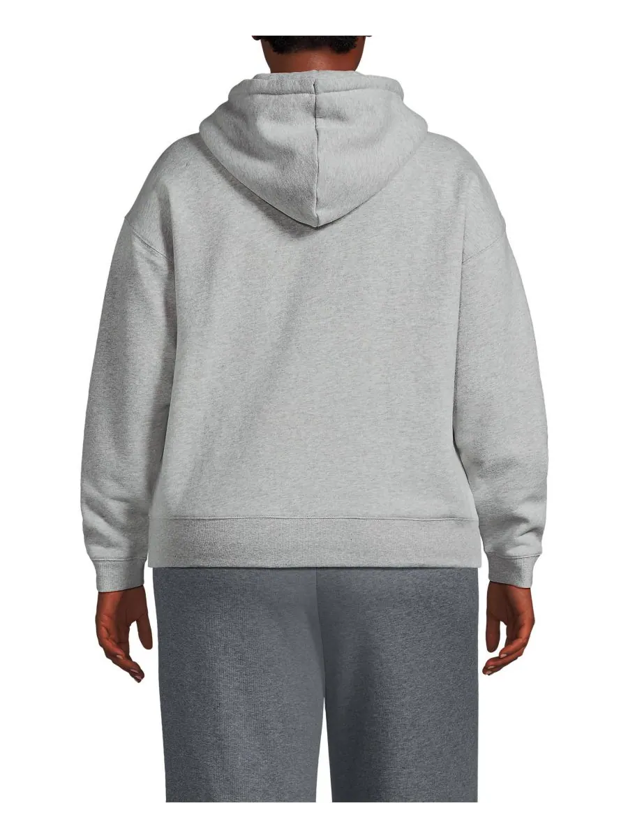 Толстовка с капюшоном Serious Sweats больших размеров Lands' End — изображение 2 из 3, серый