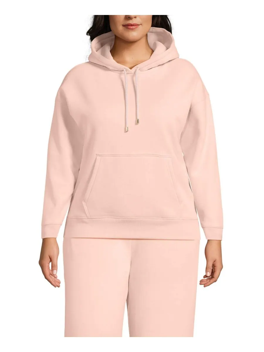 Толстовка с капюшоном Serious Sweats больших размеров Lands' End — изображение 1 из 3, розовый