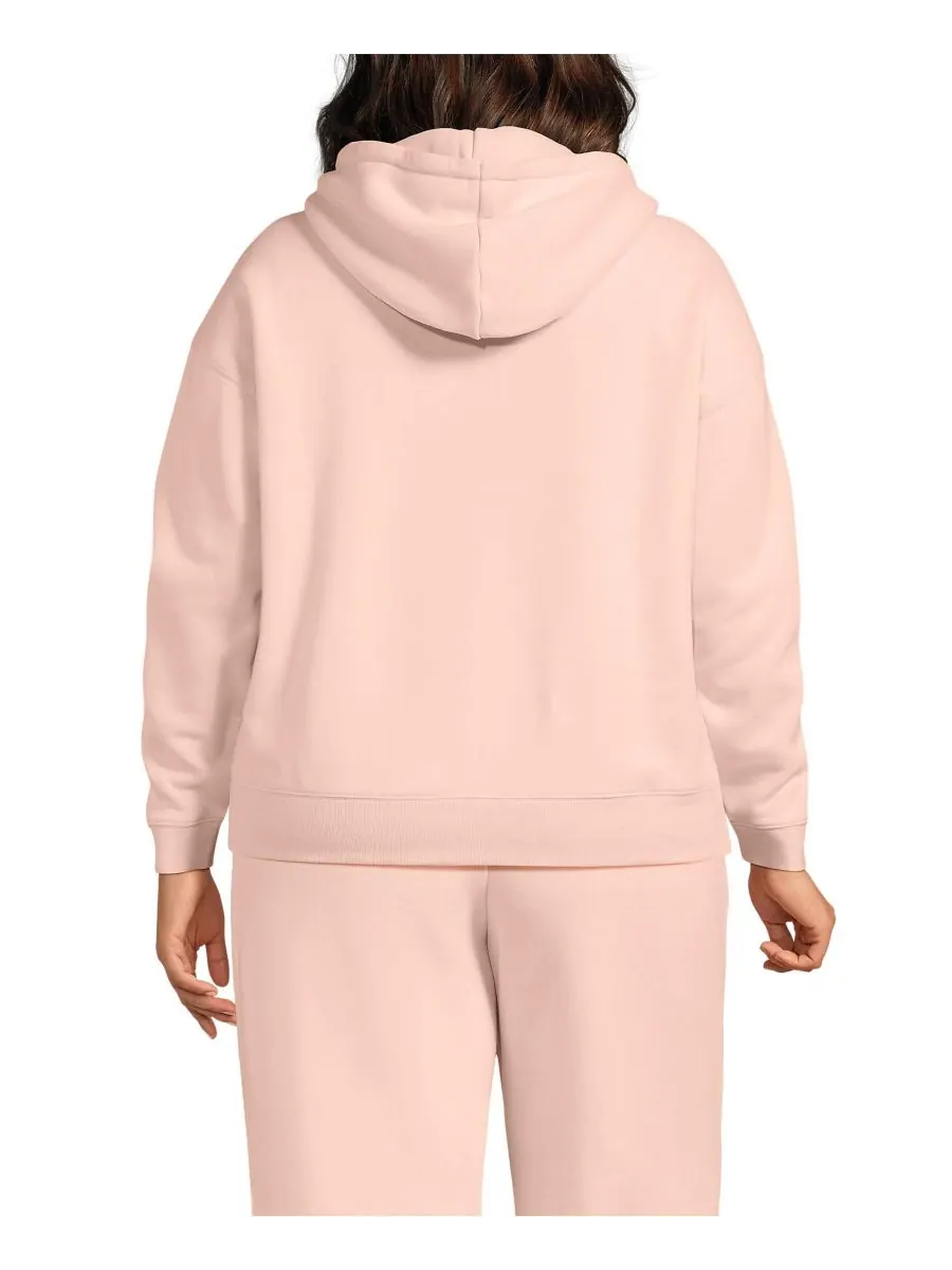 Толстовка с капюшоном Serious Sweats больших размеров Lands' End — изображение 3 из 3, розовый