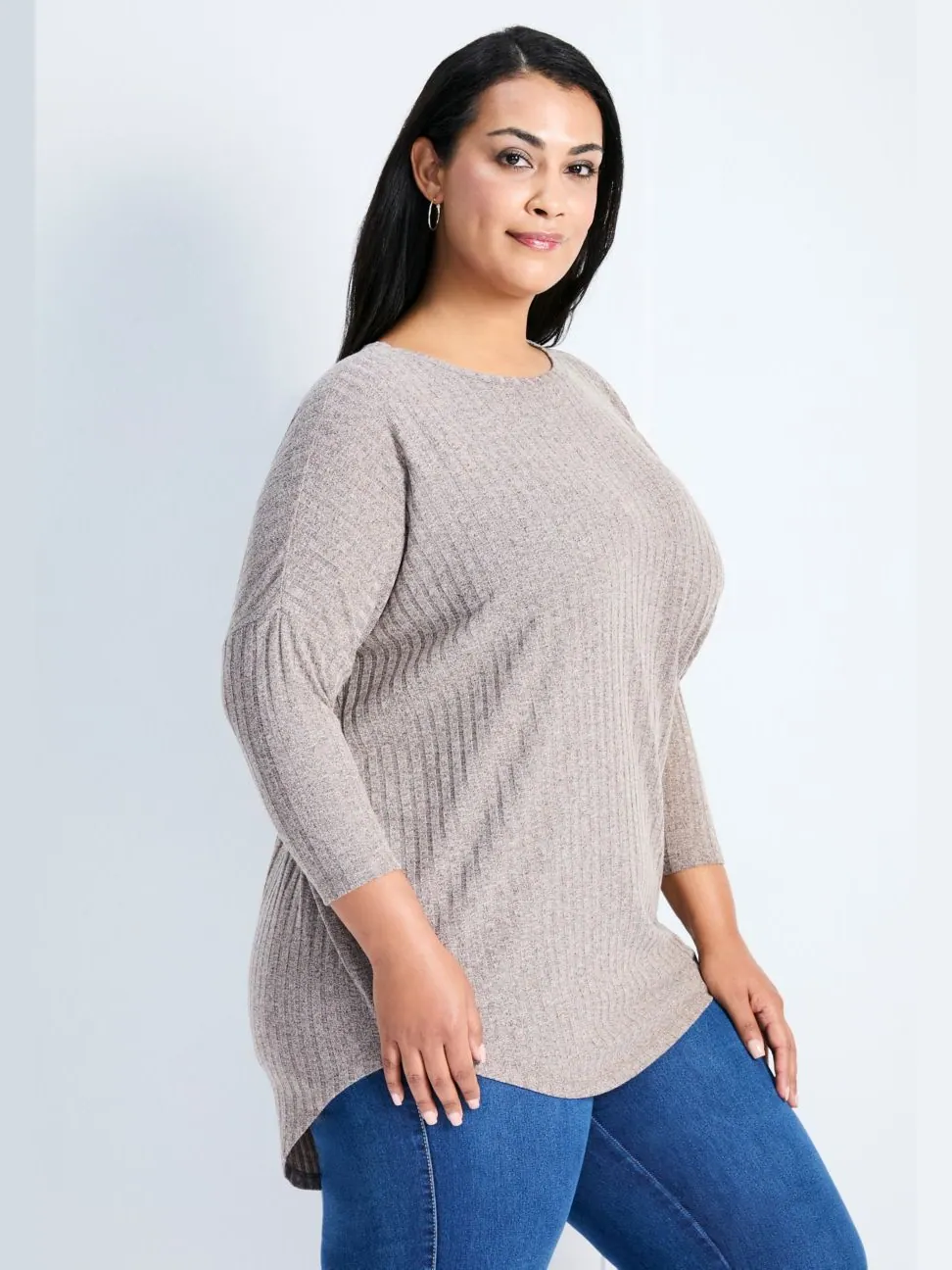 Женская туника Kym Rib Hacci AVENUE — изображение 3 из 3, коричневый