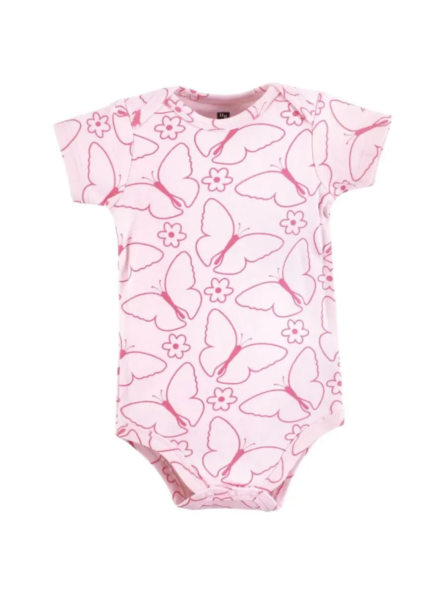 Комплект из 3 мягких хлопковых боди на каждый день Hudson Baby, Mommys Girl Butterfly — изображение 4 из 5