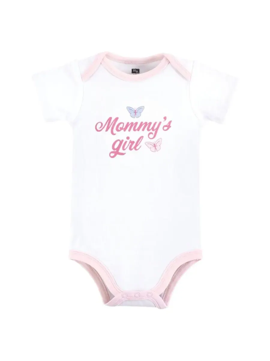 Комплект из 3 мягких хлопковых боди на каждый день Hudson Baby, Mommys Girl Butterfly — изображение 5 из 5