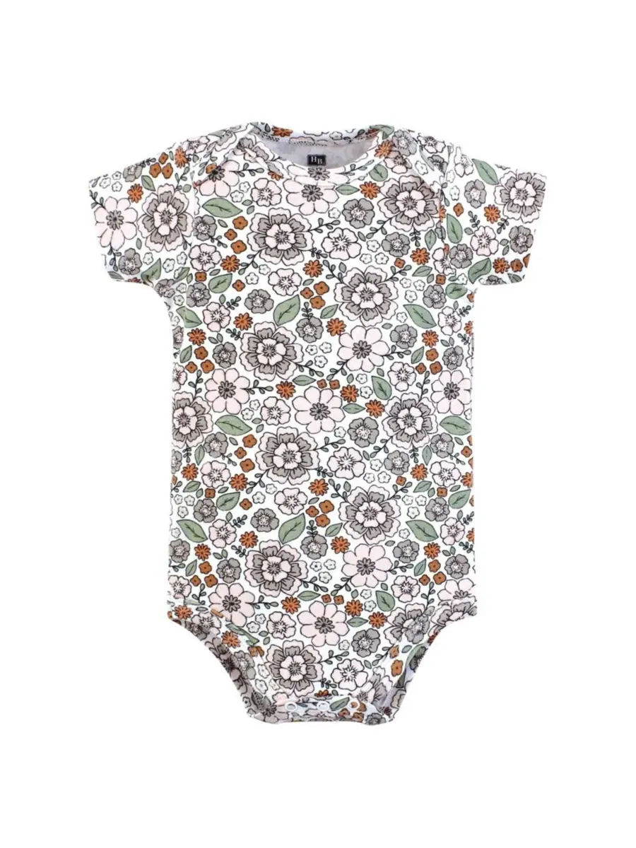 Комплект из 3 мягких хлопковых боди на каждый день Hudson Baby, Mamas Bestie Flower — изображение 3 из 5
