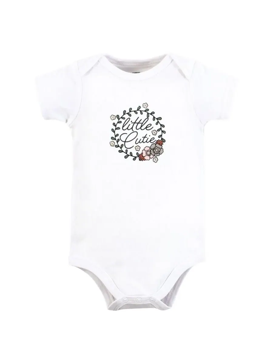 Комплект из 3 мягких хлопковых боди на каждый день Hudson Baby, Mamas Bestie Flower — изображение 4 из 5