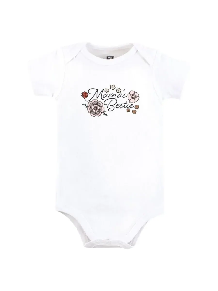 Комплект из 3 мягких хлопковых боди на каждый день Hudson Baby, Mamas Bestie Flower — изображение 5 из 5