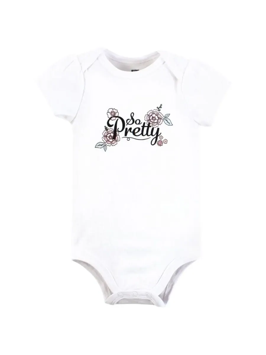 Комплект из 3 мягких хлопковых боди на каждый день Hudson Baby, So Pretty Flower — изображение 3 из 5