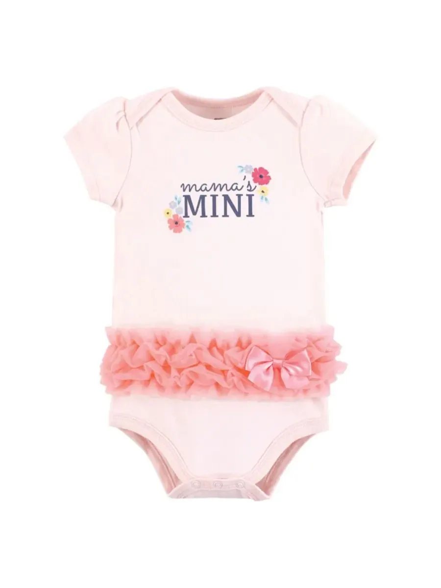 Комплект из 3 мягких хлопковых боди на каждый день Hudson Baby, Butterfly Floral Tutu — изображение 3 из 5