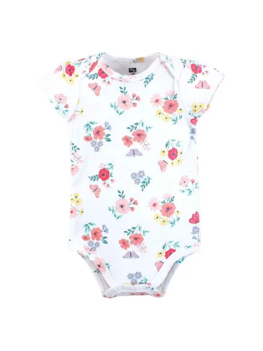 Комплект из 3 мягких хлопковых боди на каждый день Hudson Baby, Butterfly Floral Tutu — изображение 4 из 5