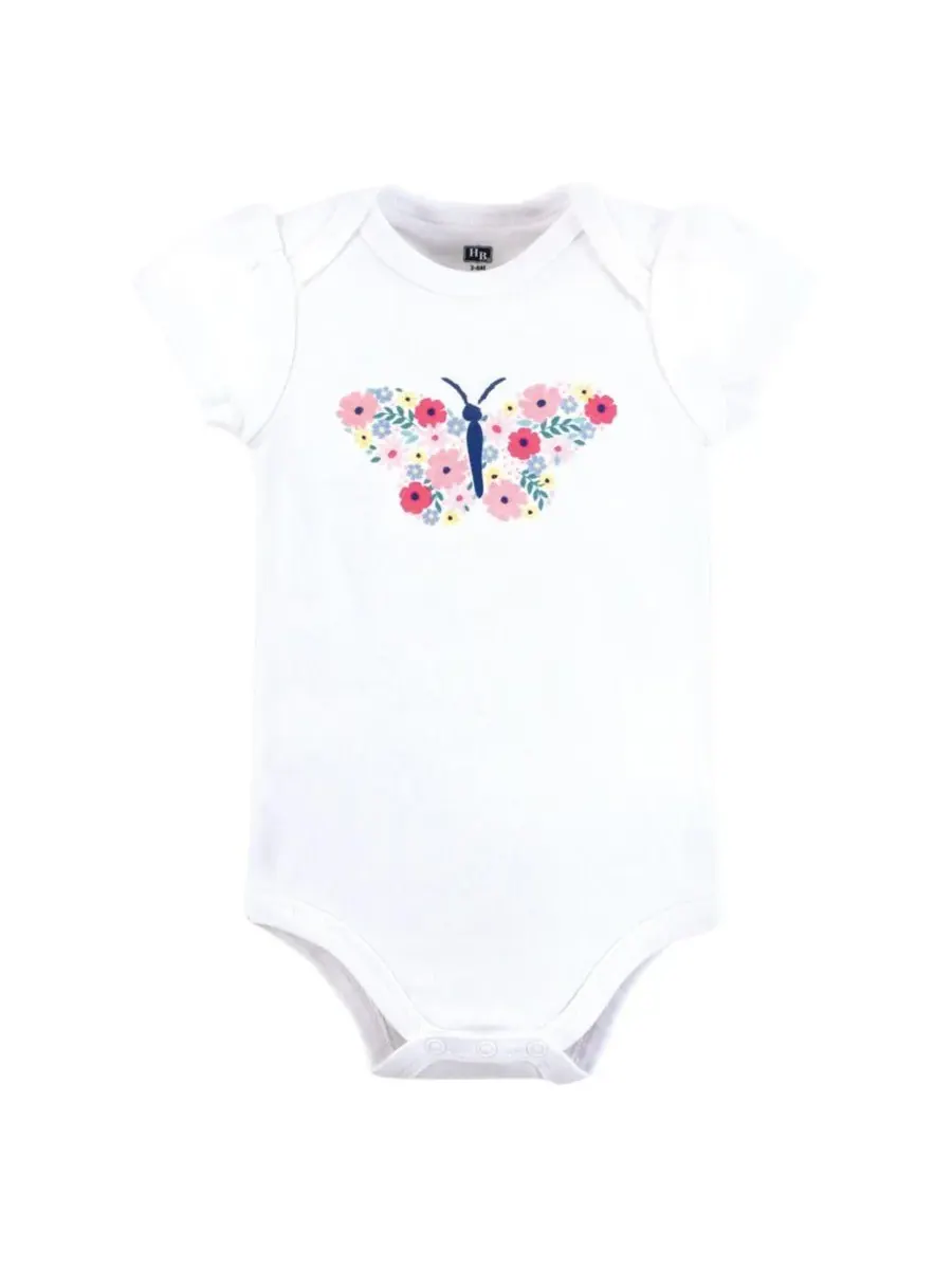 Комплект из 3 мягких хлопковых боди на каждый день Hudson Baby, Butterfly Floral Tutu — изображение 5 из 5