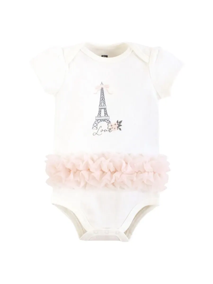 Комплект из 3 мягких хлопковых боди на каждый день Hudson Baby, Paris Tutu — изображение 3 из 5