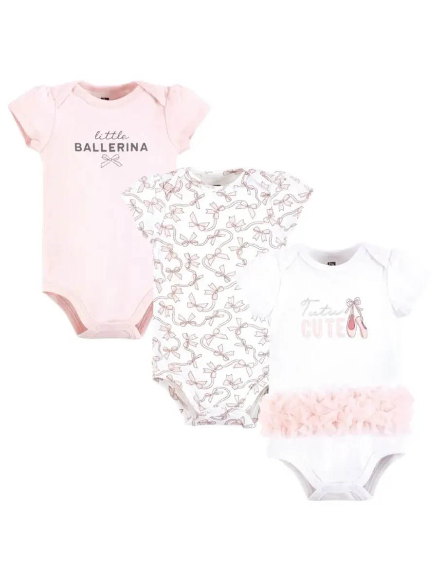 Комплект из 3 мягких хлопковых боди на каждый день Hudson Baby, Tutu Cute — изображение 1 из 5