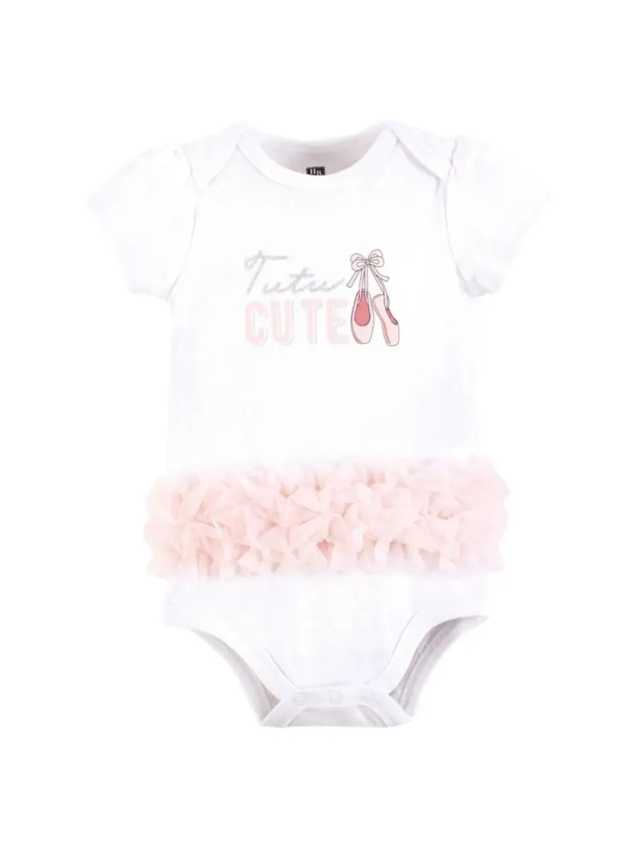 Комплект из 3 мягких хлопковых боди на каждый день Hudson Baby, Tutu Cute — изображение 3 из 5