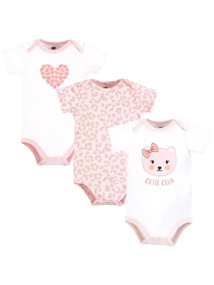 Комплект из 3 мягких хлопковых боди на каждый день Hudson Baby, Cutie Bear — изображение 1 из 5