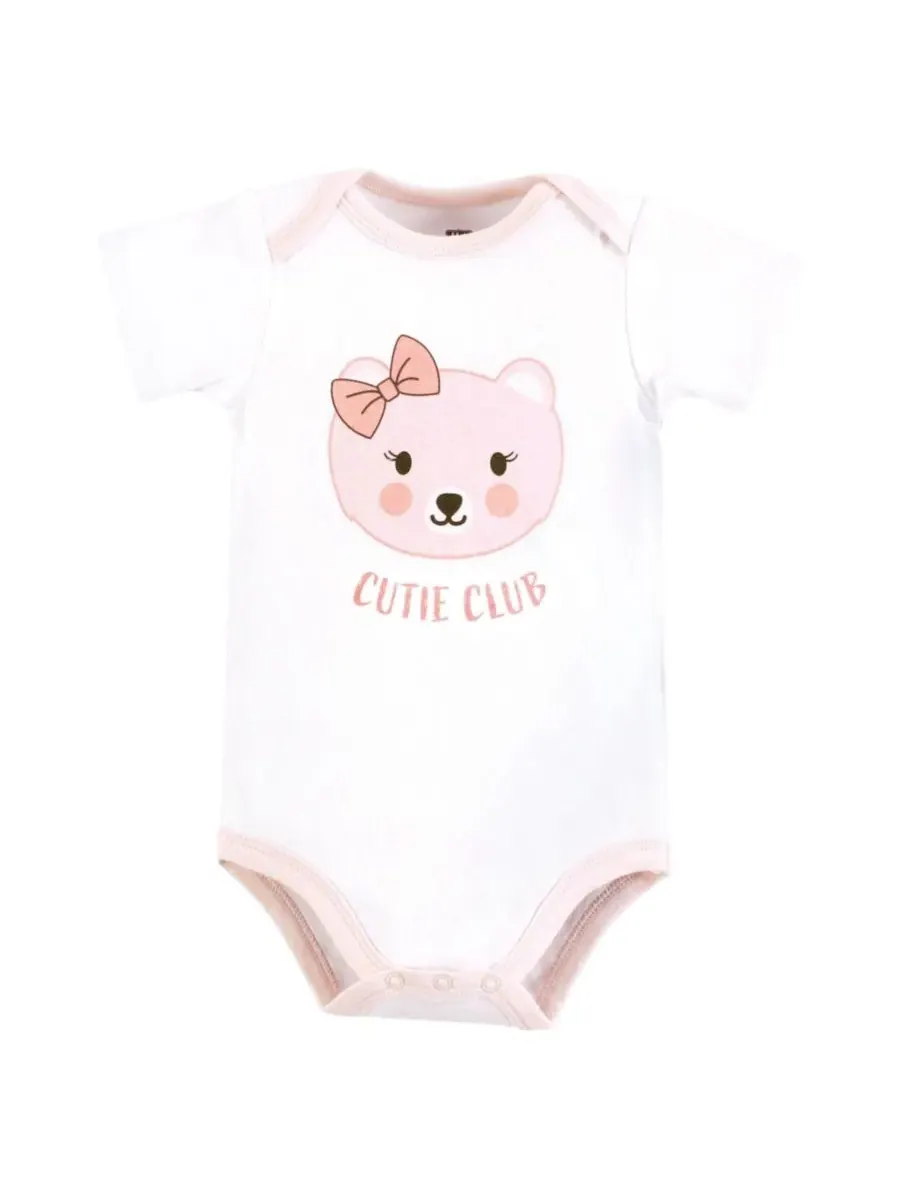 Комплект из 3 мягких хлопковых боди на каждый день Hudson Baby, Cutie Bear — изображение 2 из 5
