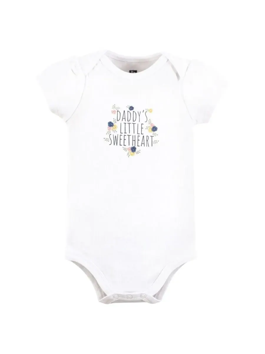 Комплект из 3 мягких хлопковых боди на каждый день Hudson Baby, Daddys Sweetheart — изображение 3 из 5
