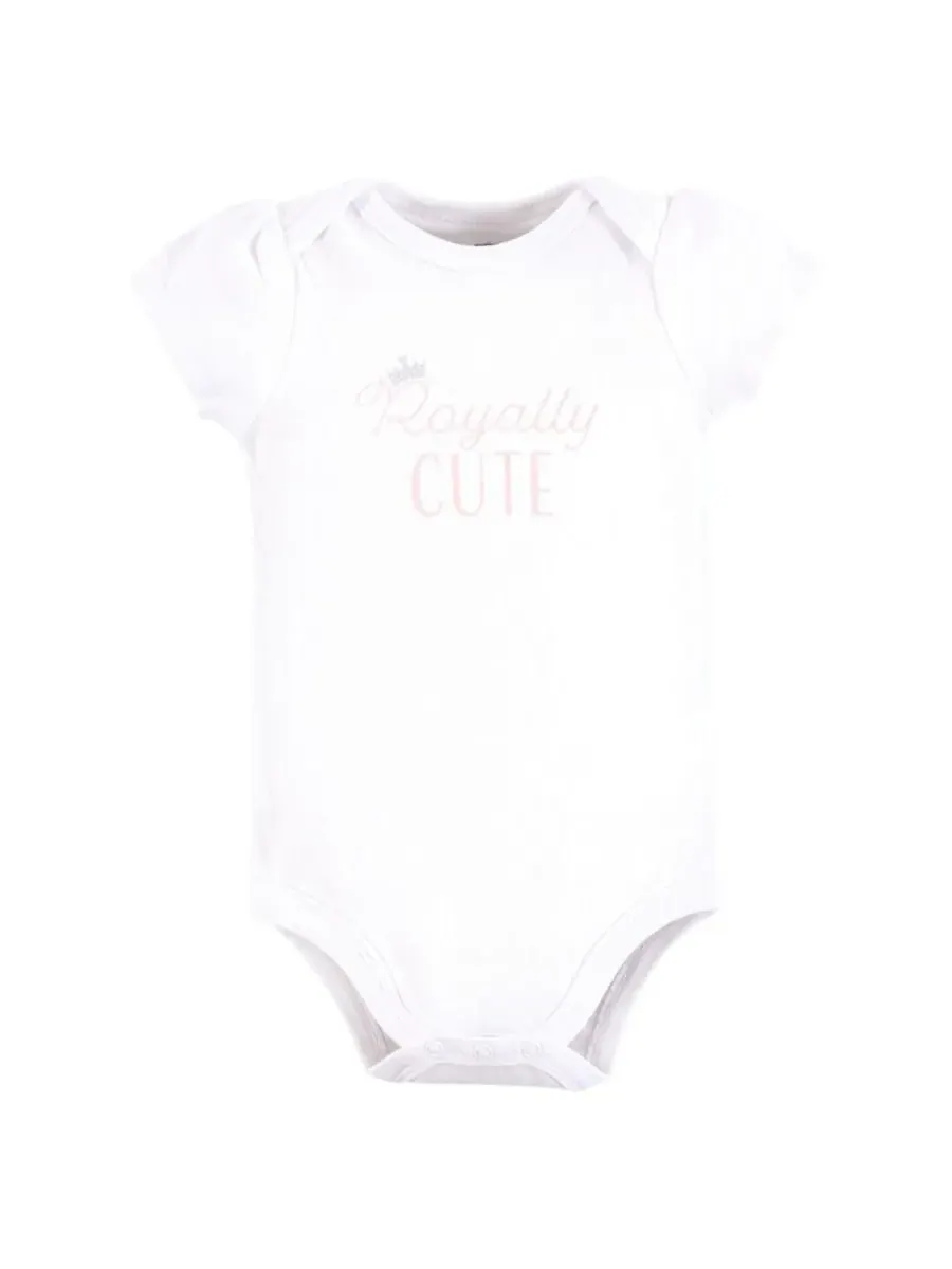 Комплект из 3 мягких хлопковых боди на каждый день Hudson Baby, Daddys Princess Crown — изображение 4 из 5