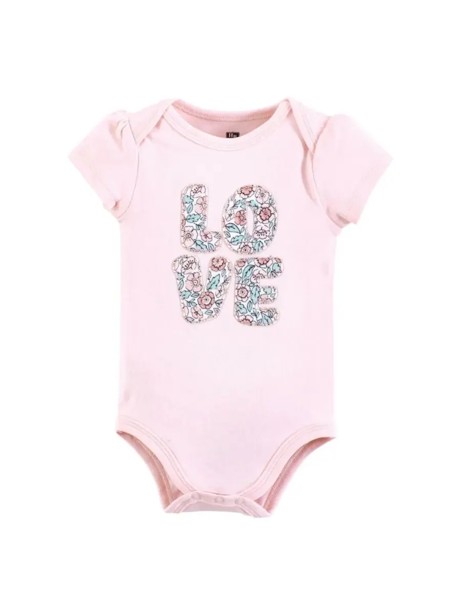 Комплект из 3 мягких хлопковых боди на каждый день Hudson Baby, Love Floral — изображение 3 из 5