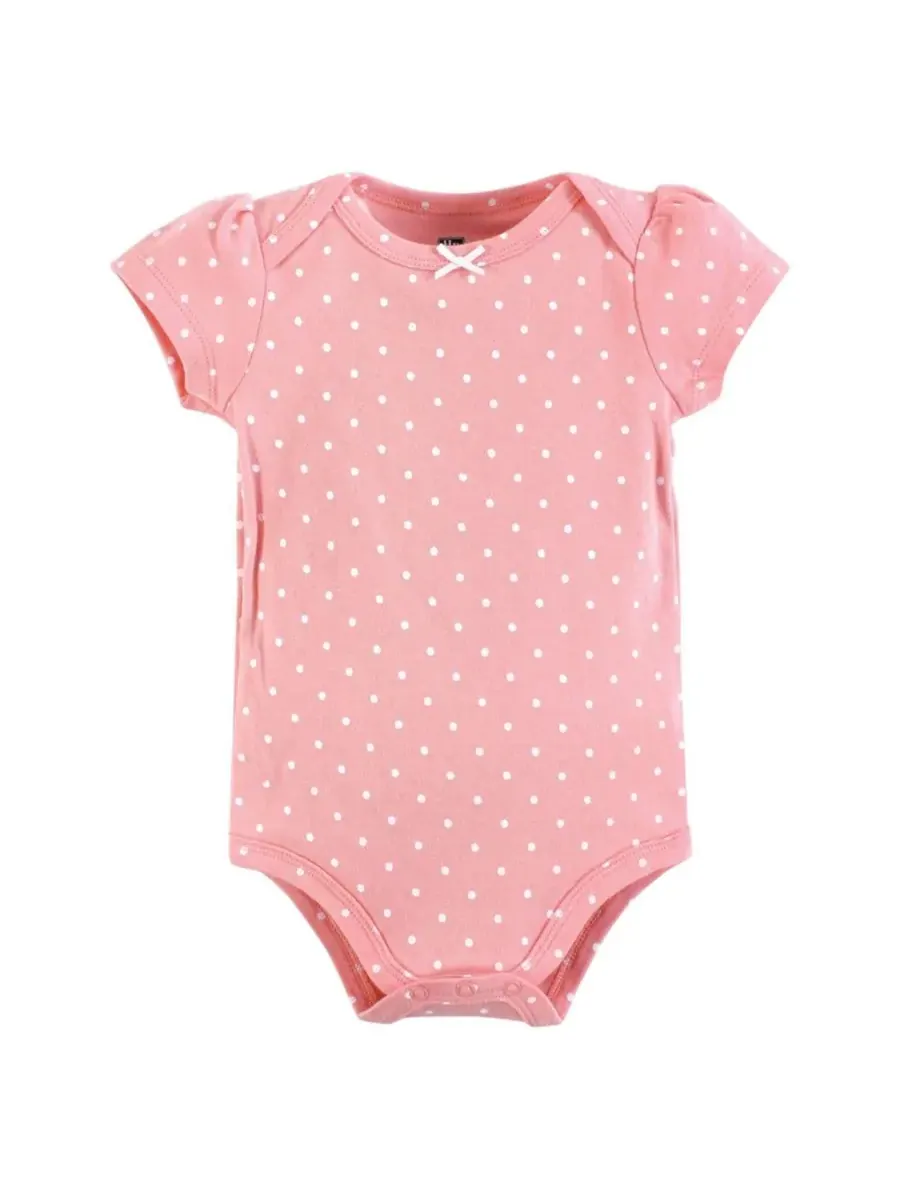 Комплект из 3 мягких хлопковых боди на каждый день Hudson Baby, Coral Floral Daddys Girl — изображение 4 из 5