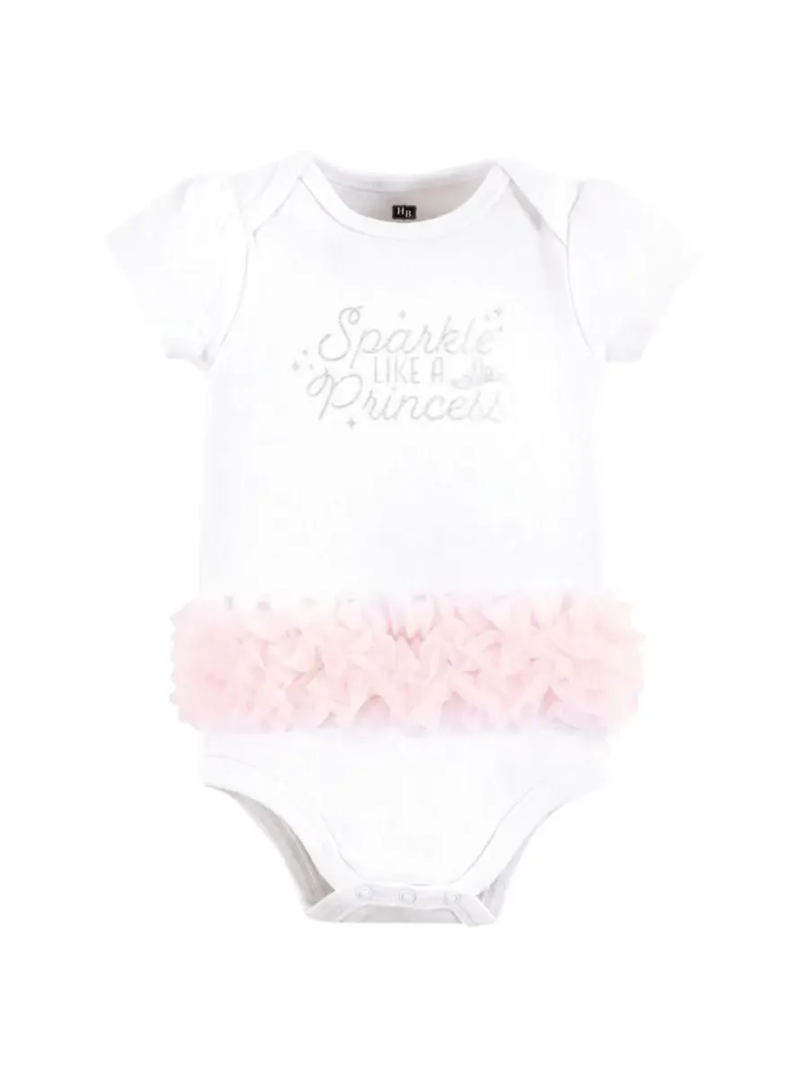Комплект из 3 мягких хлопковых боди на каждый день Hudson Baby, Sparkle Princess Tutu — изображение 5 из 5