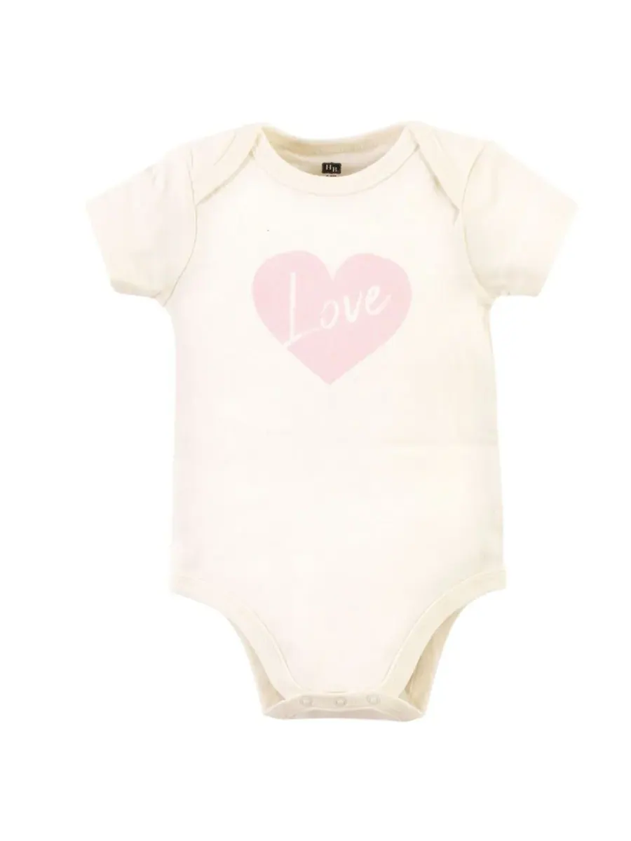 Комплект из 3 мягких хлопковых боди на каждый день Hudson Baby — изображение 2 из 4, розовый