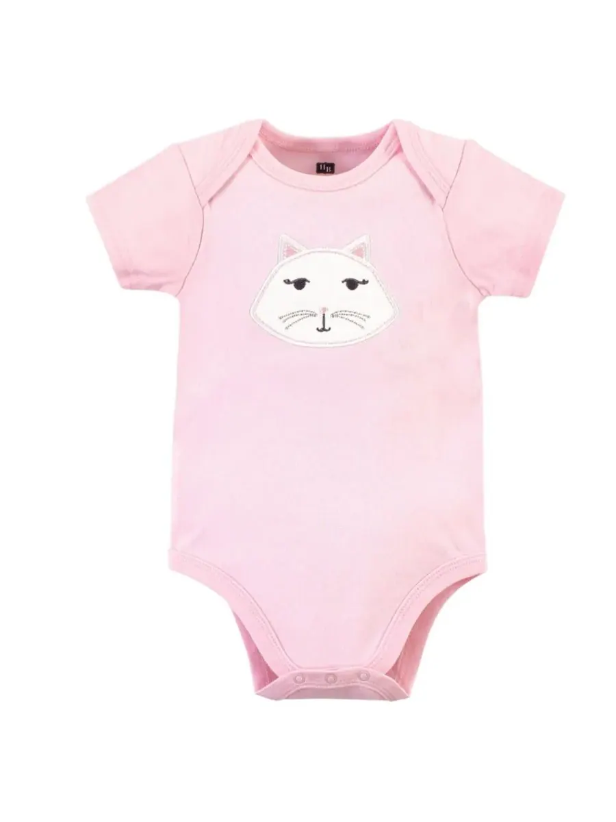 Комплект из 3 мягких хлопковых боди на каждый день Hudson Baby — изображение 3 из 4, розовый