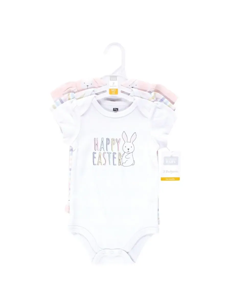 Комплект из 3 мягких хлопковых боди на каждый день Hudson Baby — изображение 4 из 5, розовый