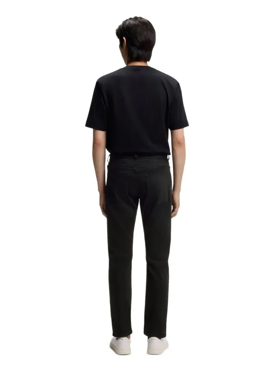 Мужские брюки Delaware Slim-Fit из износостойкой саржи Hugo Boss — изображение 5 из 5, черный