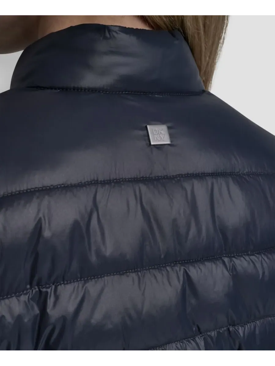 Женское короткое пальто с карманным воротником в стиле мотоциклиста DKNY — изображение 6 из 6, мульти