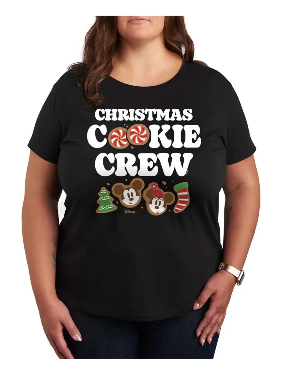 Женская футболка с коротким рукавом и графическим принтом Disney Mickey and Minnie Christmas Cookie — изображение 1 из 3