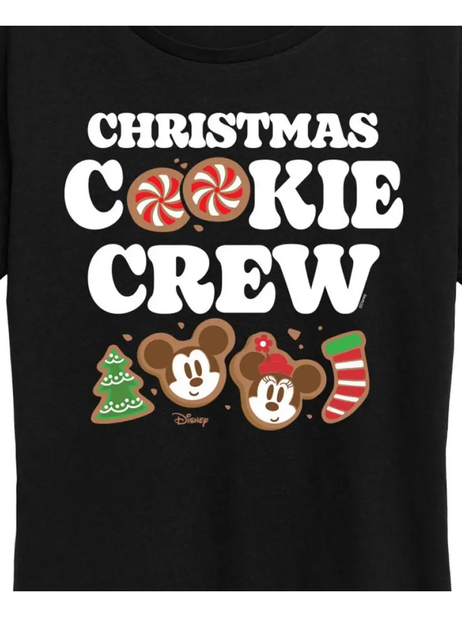 Женская футболка с коротким рукавом и графическим принтом Disney Mickey and Minnie Christmas Cookie — изображение 2 из 3