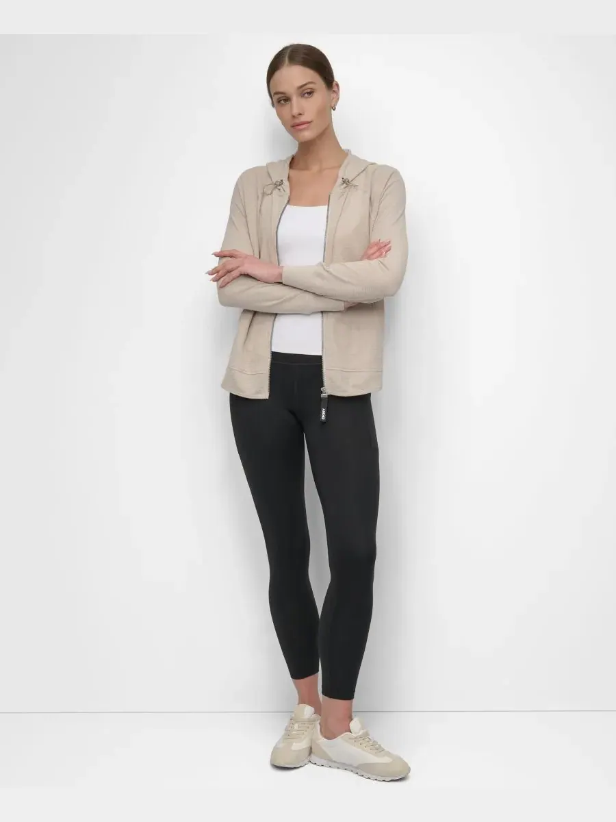 Женская спортивная толстовка на молнии DKNY — изображение 2 из 4, серебристый
