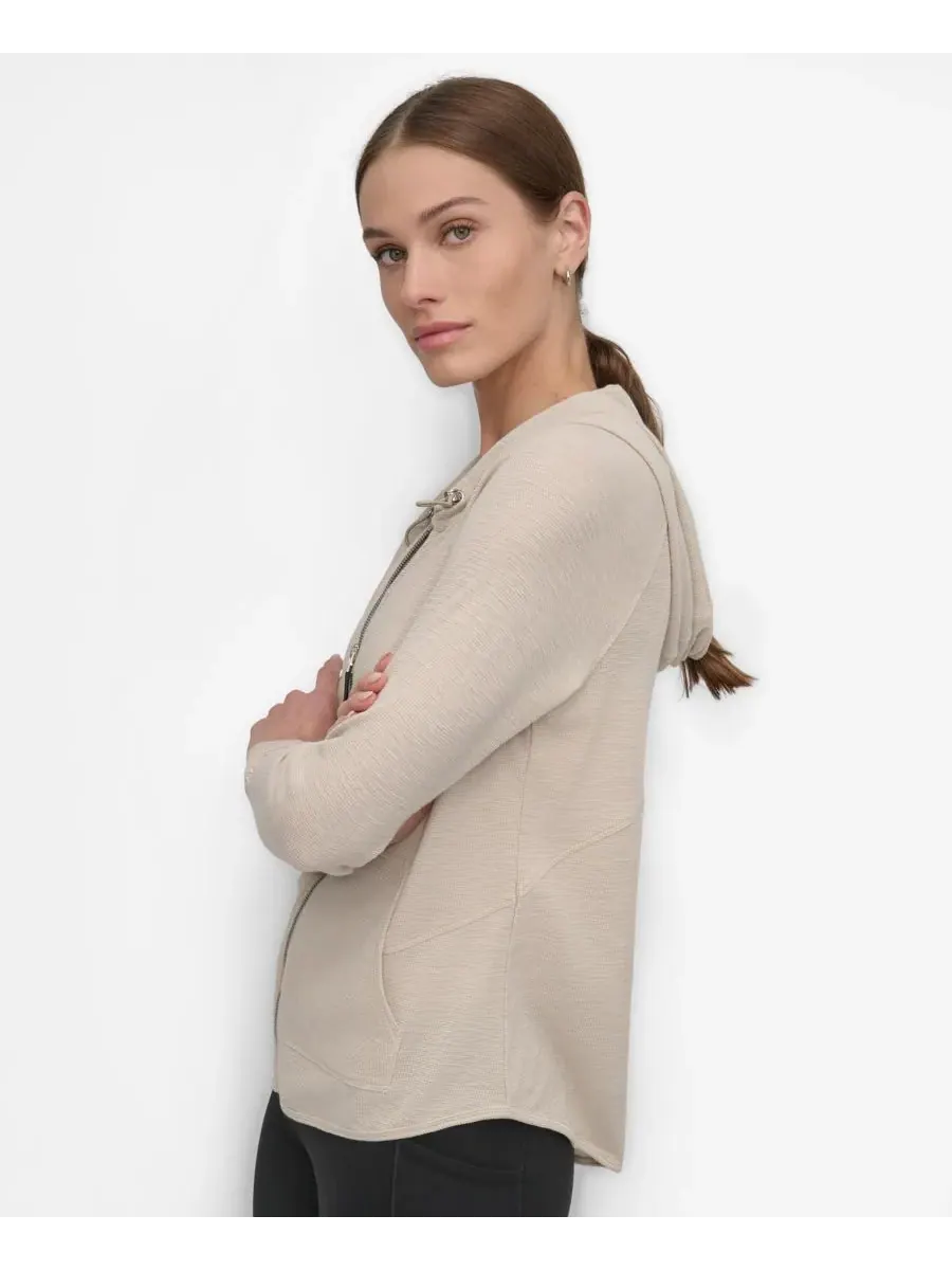 Женская спортивная толстовка на молнии DKNY — изображение 3 из 4, серебристый